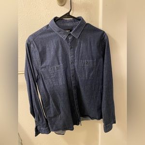 Express Men’s Denim Button-Up Shirt with Performance Stretch (L/16-16.5)